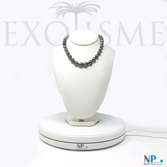 Collier de perles de Tahiti baroques de 9 à 11 mm d'une longueur de 43 à 44 cm 